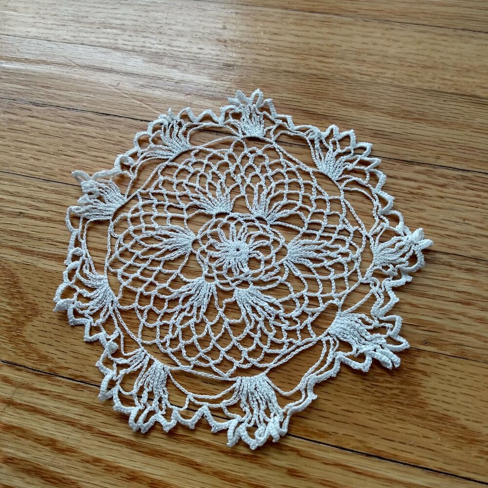 Vintage Hand Crocheted Doily Lacey Handmade